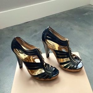 Michael Kors black & gold heels 8